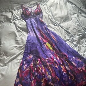 Y2K, 2010 prom dress, fairy core, floral design, evening dress